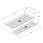 Cama Solteiro Bicama Com 2 Colchões Ditália Bb-28 Preto