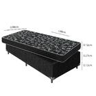 Cama Solteiro Box + Colchão D20 - Suede Preto