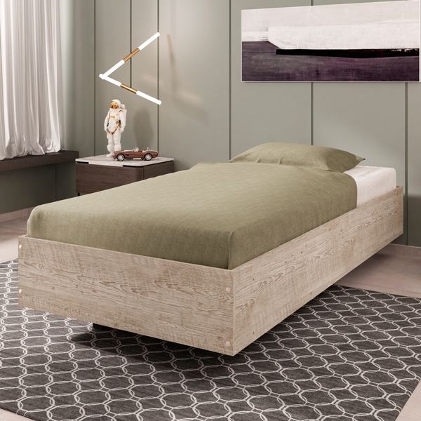 Cama Solteiro Box Urza Amarula Com Colchão