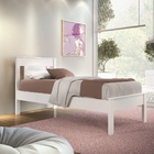 Cama Solteiro Braga Branco Rosa Com Auxiliar E Colchão