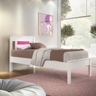 Cama Solteiro Braga Branco Rosa Com Auxiliar E Colchão