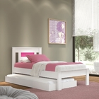 Cama Solteiro Braga Branco Rosa Com Auxiliar E Colchão