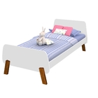 Cama Solteiro Branca e Mel