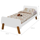 Cama Solteiro Branca e Mel com Criado Mudo