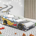 Cama Solteiro Carro Aerofólio Cinza
