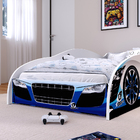 Cama Solteiro Carro Drift 88x188 - Azul / Branco - Rpm Móveis