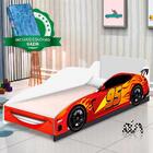 Cama Solteiro Carro Vermelho Jeep Basoto Com Colchão Gazin