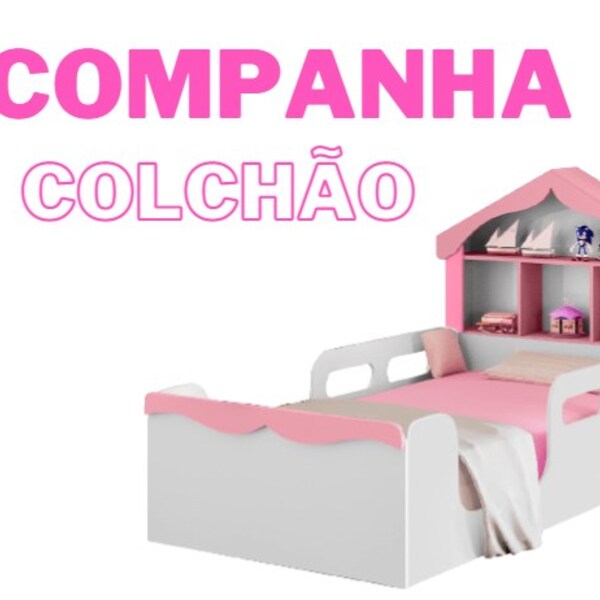 Cama Solteiro Casinha Menina Rosa Colchão D20 100% Mdf