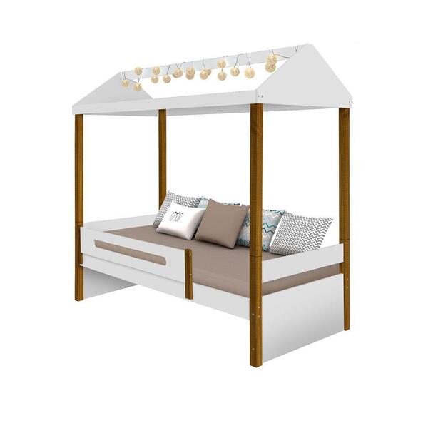 Cama Solteiro Casinha Montessoriana Com Cordão De Luz De Led