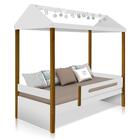 Cama Solteiro Casinha Montessoriana Fio De Luz E Colchão