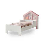 Cama Solteiro Casinha Princesa Com Prateleira Cristal Rose