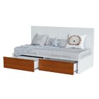 Cama Solteiro Com 2 Gavetas E Painel Encosto Sambalelê Branco