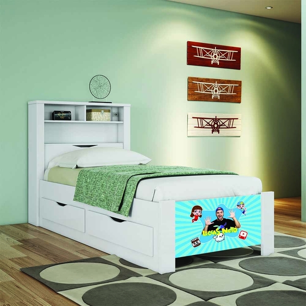 Cama Solteiro Com 2 Gavetas Invicta Lucas Neto