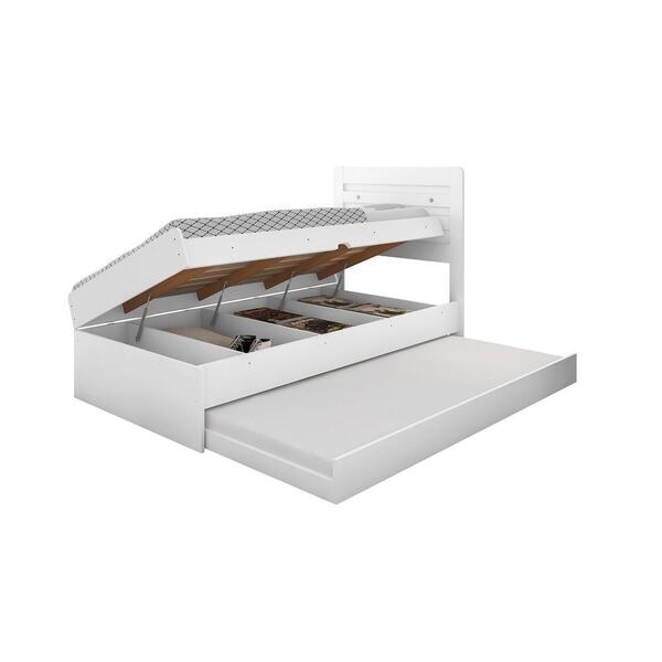 Cama Solteiro Com Auxiliar Bicama Bau Larissa Dani Framar