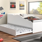 Cama Solteiro Com Auxiliar Branca Com 2 Colchões