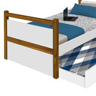 Cama Solteiro Com Auxiliar E 2 Colchões Bia Com Detalhes Rúst