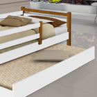 Cama Solteiro Com Auxiliar E 2 Colchões Bianca Com Grade De P