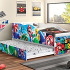 Cama Solteiro Com Auxiliar Super Mario, Com 2 Colchão