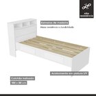 Cama Solteiro Com Baú Astrid Branco