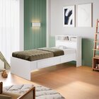 Cama Solteiro Com Baú Astrid Branco