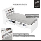 Cama Solteiro Com Baú Astrid Branco
