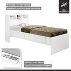 Cama Solteiro Com Baú Astrid Branco