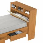 Cama Solteiro Com Baú Astrid Cinamomo/off White