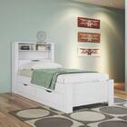 Cama Solteiro Com Baú E Gavetas Ivory Branco