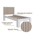 Cama Solteiro Com Cabeceira Ripada Branco