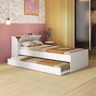 Cama Solteiro Com Cama Auxiliar Lumina Espresso Móveis Branco