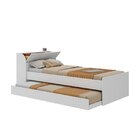 Cama Solteiro Com Cama Auxiliar Lumina Espresso Móveis Branco