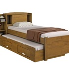 Cama Solteiro Com Cama Auxiliar - Milênio Plus-cinamomo - Móv