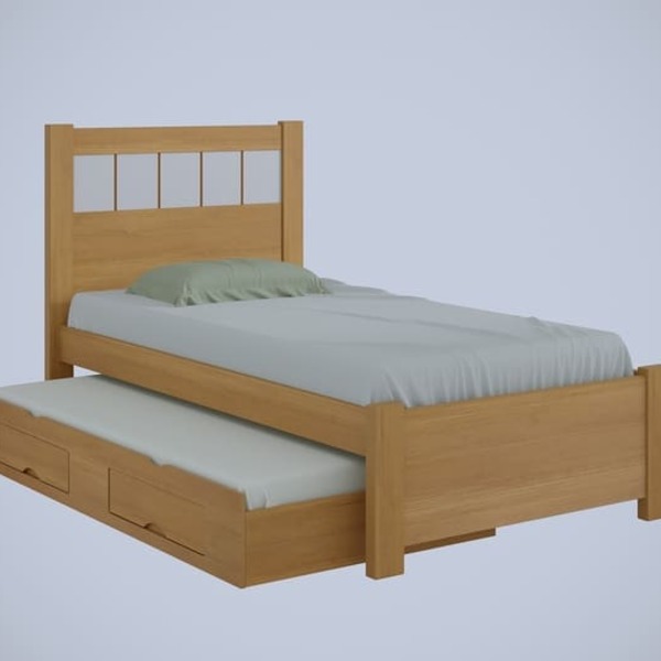 Cama Solteiro Com Cama Auxiliar - Primícia Plus-cinamomo/off