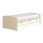 Cama Solteiro Com Cama Auxiliar Ulli Natural E Branca