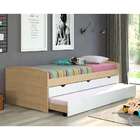 Cama Solteiro Com Cama Auxiliar Ulli Natural E Branca