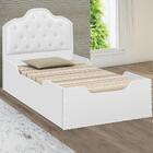 Cama Solteiro Com Capitonê Dany Branco