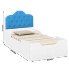 Cama Solteiro Com Capitonê Dany Branco/azul