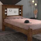 Cama Solteiro Com Colchão E Detalhes Na Cabeceira Malbec Off