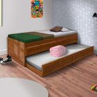 Cama Solteiro Com Gavetas E Auxiliar Madeira Maciça Imbuia Vi