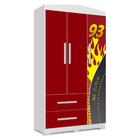 Cama Solteiro Com Guarda Roupa Carro Mc Veloz Vermelho