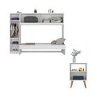 Cama Solteiro Com Guarda-roupas E Mesa Cabeceira Retrô Multim