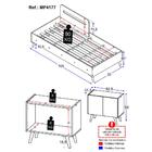 Cama Solteiro Com Mesa Cabeceira 2 Portas Retrô Multimóveis M