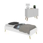 Cama Solteiro Com Mesa De Cabeceira 2 Portas Retrô Multimóvei