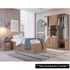 Cama Solteiro Com Mesa De Cabeceira E Guarda Roupa Tókio A05