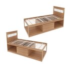 Cama Solteiro Com Nichos E Baú Cm8037 Amêndoa/branco