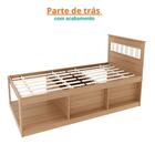 Cama Solteiro Com Nichos E Baú Cm8037 Amêndoa/branco Tecnomob