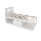 Cama Solteiro Com Nichos E Baú Cm8037 Branco