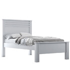 Cama Solteiro Com Painel Ripado - Rivera-branco - Móveis Novo