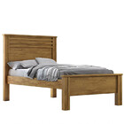 Cama Solteiro Com Painel Ripado - Verona-cumaru - Móveis Novo