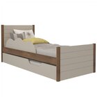 Cama Solteiro Com Proteção E Cama Auxiliar Flex Elza  Off Whi